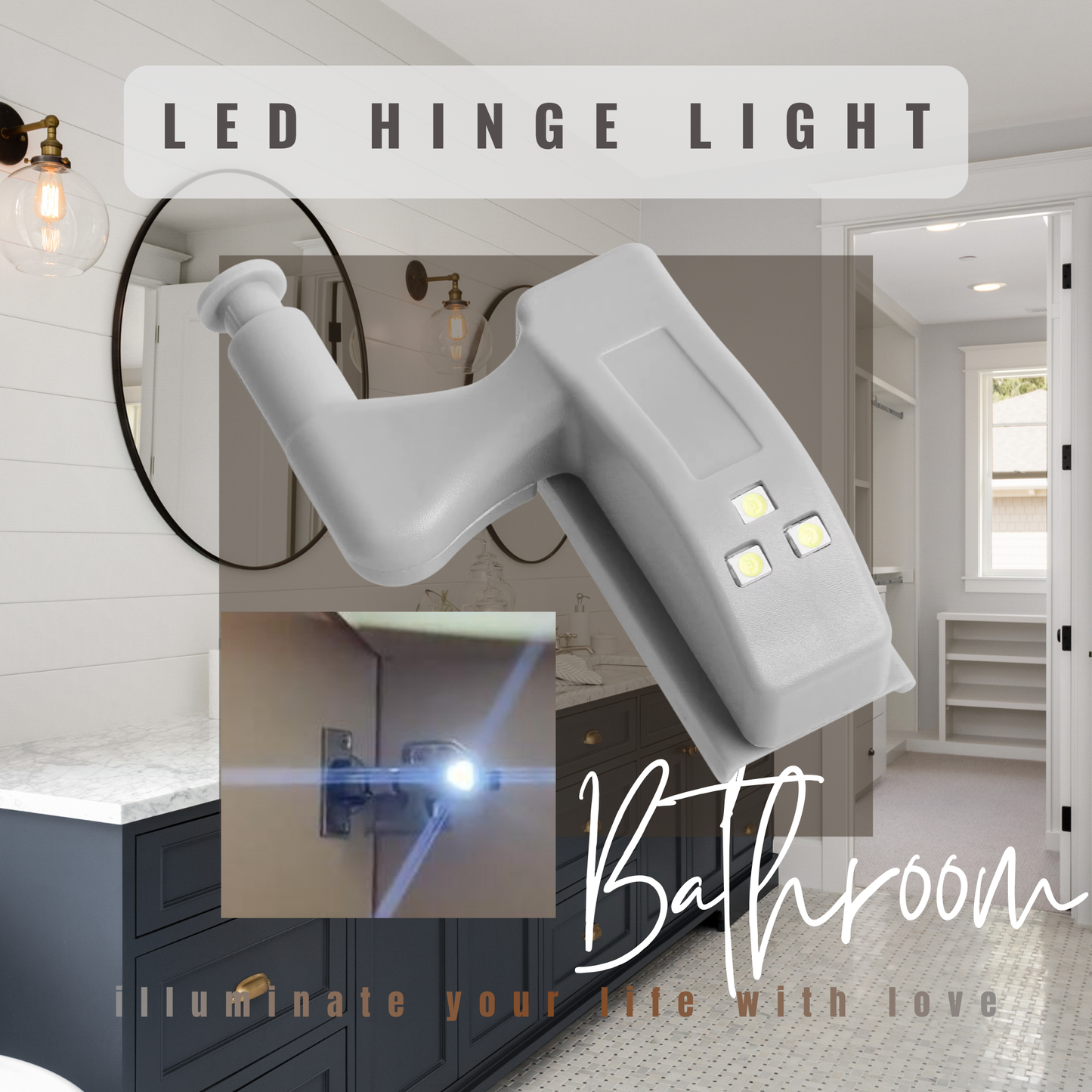 Pack LED Hinge Light for cabinets, closets, and wardrobes (4 Units)