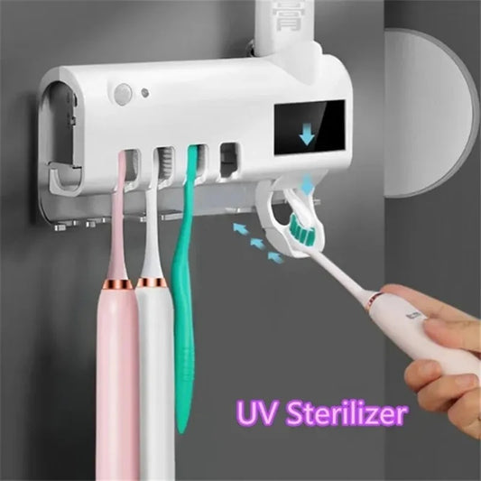 Smart UV Toothbrush Sterilizer & Wall-Mounted Holder | Automatic Disinfection