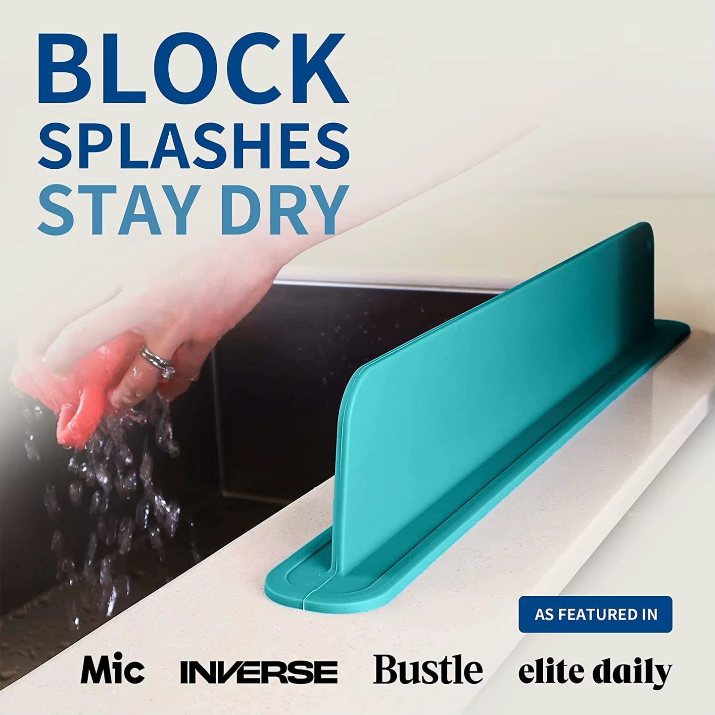 حاجز منع تناثر الماء لحوض المطبخ – سيليكون مرن بجودة ممتازة